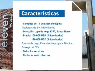 Duplexs de 2 y 3 dormitorios en Complejo Eleven Houses