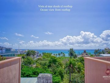 Departamento con rooftop privado, tipo duplex, a 190 metros de la playa.