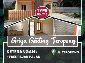 RUMAH DIJUAL DENGAN 2 KAMAR TIDUR DI JL.TEROPONG-PEKANBARU