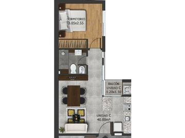 EN VENTA - DEPARTAMENTO DE UN DORMITORIO - ZONA RIO