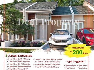 Promo Rumah Murah Cluster Azizah 200 Jtan Dekat Exit Tol Kota Malang