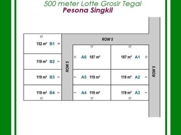 Kavling Dekat Lotte Grosir Tegal, SHM, Jalan 5 Meter
