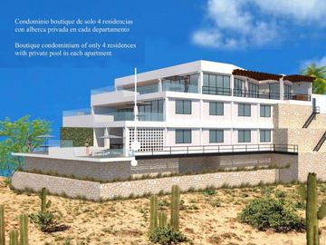 Departamento vista parcial al mar, alberca privada, terraza de 48 m2, con asador