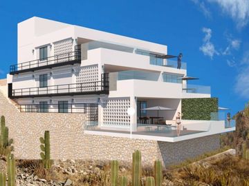 Departamento vista parcial al mar, alberca privada, terraza de 48 m2, con asador