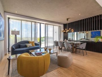 Apartamento con cuarto de servicio con baño en residencial con amenidades