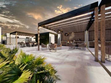 Departamento con terraza a 650 metros del mar, alberca infinity, gimnasio