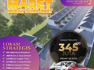 Hunian modern Tipe 45/75 Damarsi hanya 345juta