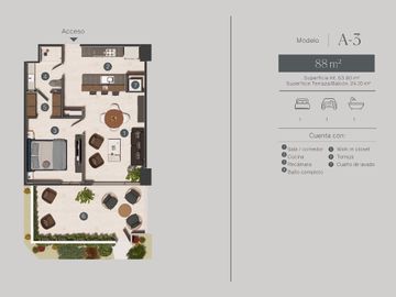 Departamento(A-3) en Venta en Aqua Living en Santa Gertrudis Copó