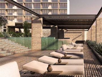 Apartamento a 6 minutos de la playa, alberca de adultos y familiar, residencial