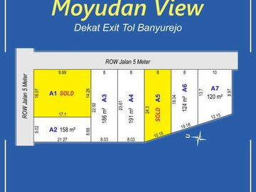 Dijual Kavling Moyudan, Tepi Jalan Aspal Utama, Sertipikat SHM