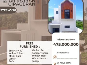 Gratis Full Furnish Tanpa Diundi Rumah 2LT Dibawah Harga Pasaran di Cimahi Cipageran