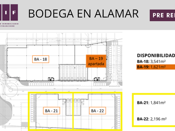 1,841 M2 | BODEGA EN PRE RENTA EN ALAMAR