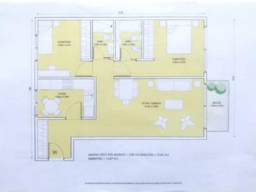 Departamento a Estrenar, 3 Ambientes 72,60 m2  Totales  con Balcón y Amenities.