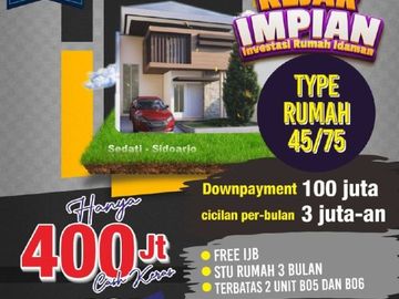 2 Unit Saja, Hunian Type 45 Harga 400 Juta di Kawasan SDA