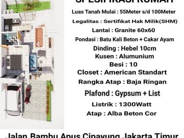 Rumah murah strategis siap huni di bambu apus cipayung jakarta