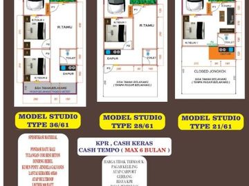 Hunian Konsep Studio di dalam Perumahan siap KPR
