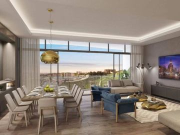 Apartamento con cine, alberca, gimnasio con spinning room, vista al campo de gol