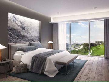 Apartamento con cine, alberca, gimnasio con spinning room, vista al campo de gol