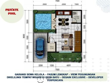 Rumah Villa Dijual Di Batu Malang Tipe 67 Pusat Kota Batu