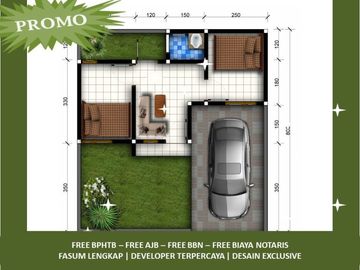 Posisi Hook Rumah Free Biaya Dekat Alun2 Malang 2KT Tipe 25/107