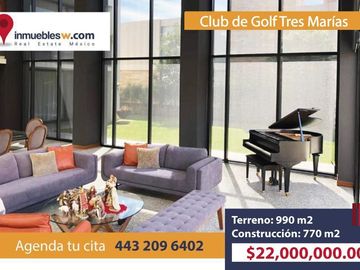 CASA RESIDENCIAL EN VENTA EN EL CLUB Y DENTRO DEL CAMPO DE GOLF TRES MARIAS
