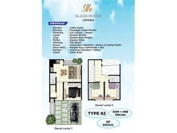 Cluster Model Cantik Murah 2Lt Hanya Di Glass House Jatiasih
