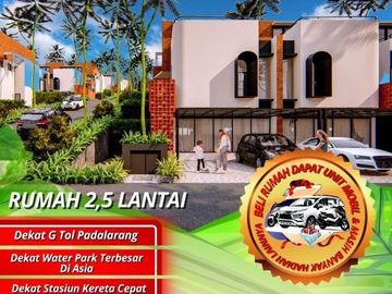 Rumah Resort 2 Lantai Modern Fasilitas Santorini Yunani Styl