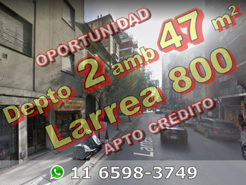OPORTUNIDAD - Departamento en Venta en Recoleta 2 ambientes 47 m2 al frente - Larrea 800