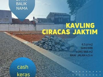 Tanah kavling siap bangun di ciracas gratis biaya surat