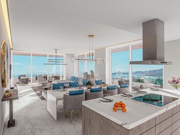 Departamento con vista al mar, spa, gimnasio, 3 albercas, restaurante y bar de j