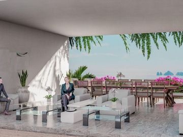 Departamento con vista al mar, spa, gimnasio, 3 albercas, restaurante y bar de j