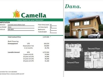Camella Sierra Metro East in Teresa Rizal For more inquiries, contact; Donald Portuguez