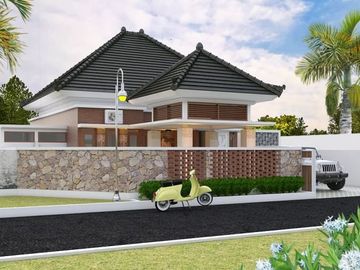 RUMAH DI SLEMAN KLASIK MODERN DAN LUAS SUDAH PAGAR KELILING