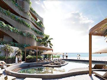 Penthouse frente al mar, terraza privada de 196 m2, alberca frente al mar