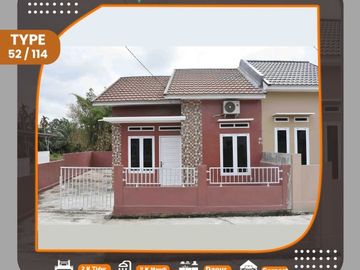 rumah type 52 ada pagar lokasi dekat alam mayang bukit barisan