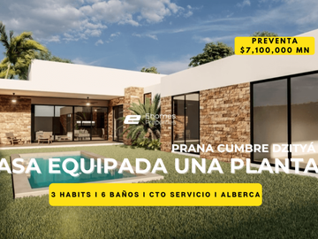 Casa Venta Mérida, Prana Cumbres Dzityá, super equipada, 3 recámaras.
