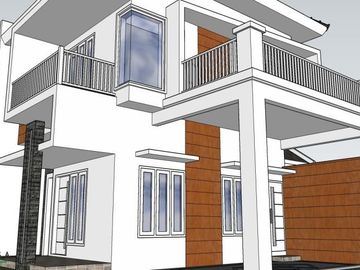 Rumah Villa Pojok 2 Lantai Kolam Renang Mewah 2 Carport di Malang