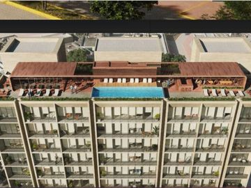 Departamento con Jardin de 100 m2, alberca, pet spa, cowork, gimnasio, pre-const