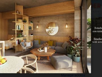Departamento con Jardin de 100 m2, alberca, pet spa, cowork, gimnasio, pre-const