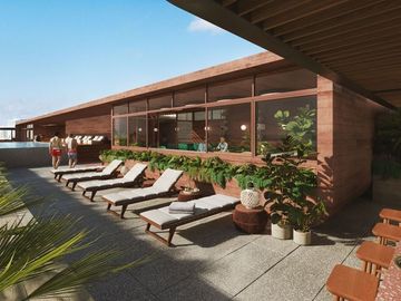Departamento con Jardin de 100 m2, alberca, pet spa, cowork, gimnasio, pre-const