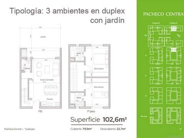 Departamento 2 amb. en Pacheco Central