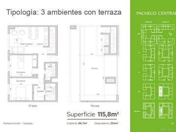 Departamento 2 amb. en Pacheco Central
