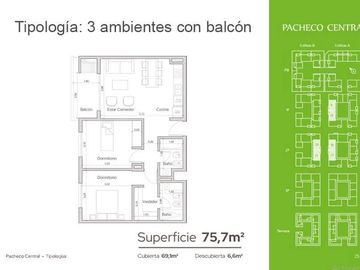 Departamento 2 amb. en Pacheco Central