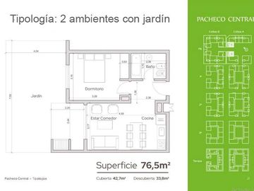 Departamento 2 amb. en Pacheco Central