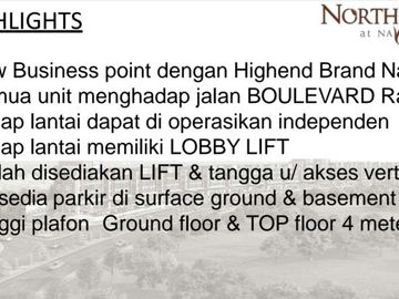 Rukan Mewah dan ekslusif NORTH POINT Navapark BSD hadap jalan