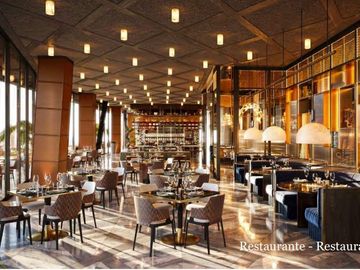 Condominio con acabados de lujo, helipuerto, bar y restaurante, spa, gimnasio, s