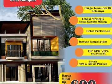 Modern Merjosari Kampus UB 2 Lantai 600 Jutaan