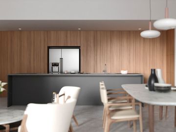 Departamento con ventanas de piso a techo, con lobby, sala de juntas y centro de