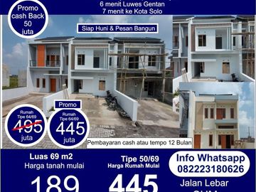 Rumah 2 Lantai Gentan Rumah Siap Huni Gentan Rumah Ready Gentan Solo