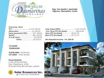 4BR/4T&B Complete 3-Storey Townhouse in Villas at Dasma